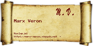 Marx Veron névjegykártya